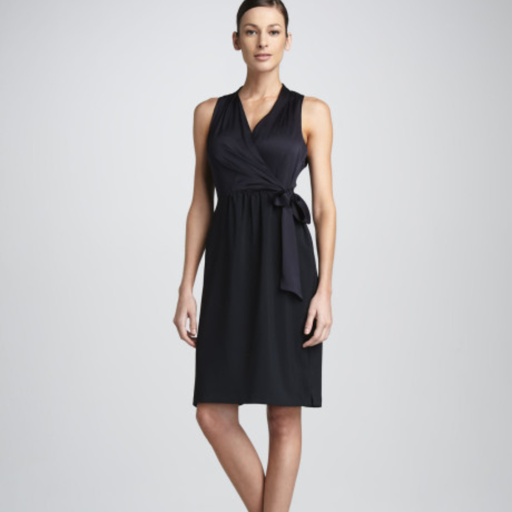 Elie Tahari Savannah Tie-Waist Dress Size 6 Blue